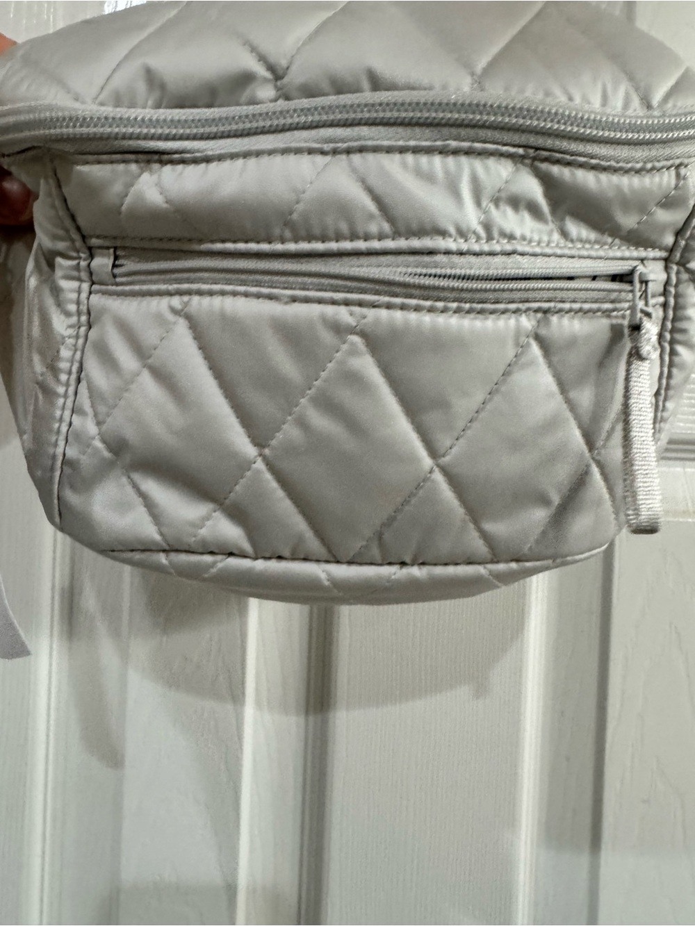 Vera Bradley Quilted Light Gray Belt Bag - Picture 2 of 7